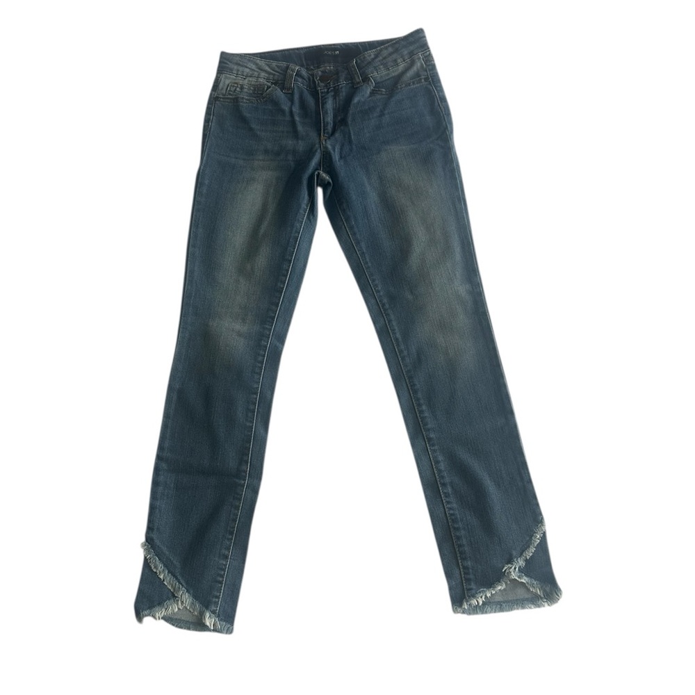 Joe’s Jeans Girls Raw Distressed Asymmetrical Tulip Hem Skinny Ankle Jeans Sz 14